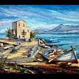 Giuseppe Forte Olio su tela, Paesaggi Siciliani (CodWeb:TS037)